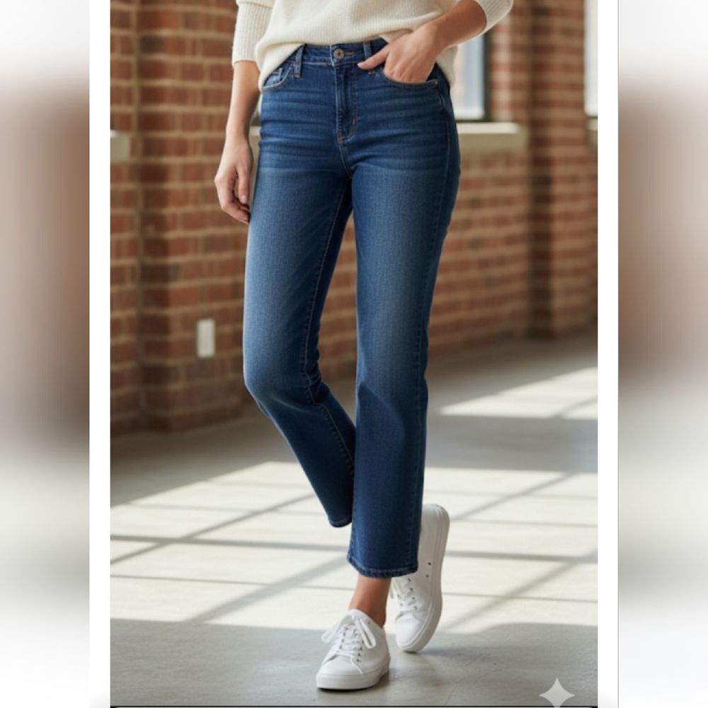 Hudson Stella Midrise Crop Straight Jeans Size 31 Made In Mexico